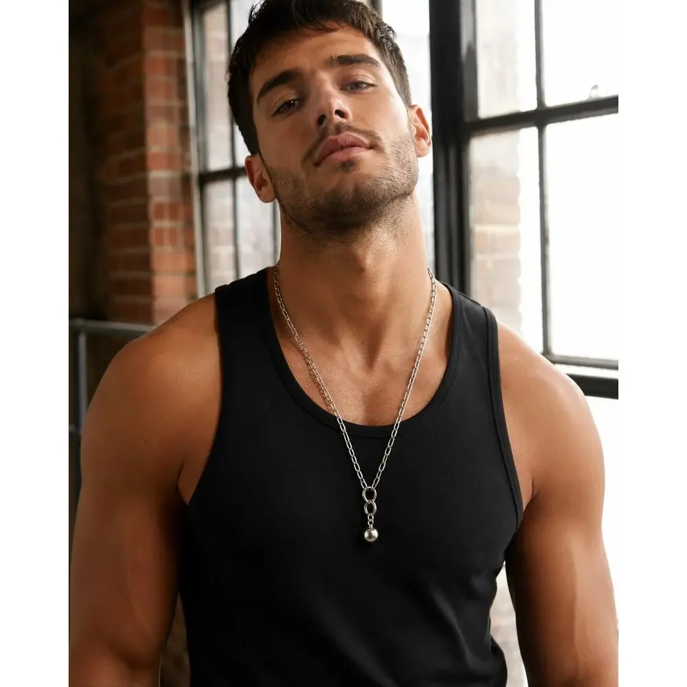 Andrew Christian Ball and Chain Necklace Silver — One Size